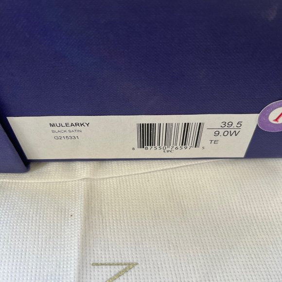 Stuart Weitzman Mulearky Black Satin 39.5 (w)/9W - Picture 2 of 4